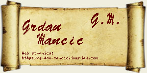 Grdan Mančić vizit kartica